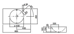 Alape Vegghengt Servant 800x455 mm, 1 armaturhull/overl&#248;p, Hvit