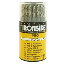 Ironside Borkassett HSS Pro19 deler Pro 1-10 mm del.