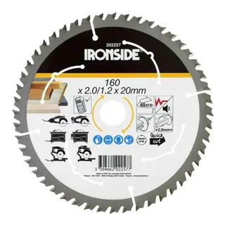 Ironside Sirkelsagblad Tre tre 48T Ø160x20/16 mm