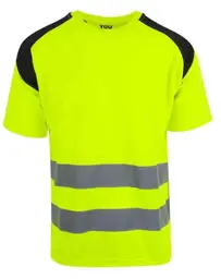 YOU Karlstad T-skjorte, HiVis kl.2 Mann, Str. S, Gul/Sort