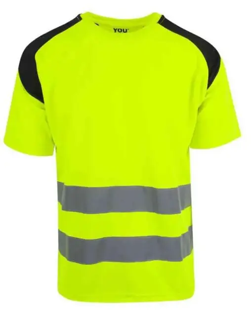 YOU Karlstad T-skjorte, HiVis kl.2 Mann, Str. XL, Gul/Sort 