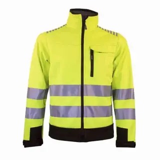 Tracker Softshelljakke, HiVis kl.3 Mann, Str. S, Gul