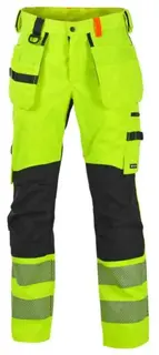 BS Gj&#248;vik H&#229;ndverksbukse, HiVis kl.2 Unisex, Str. KB46, R&#248;d/Sort