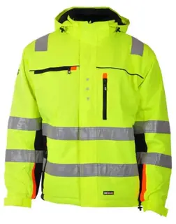 BS Bergset Vinterjakke, HiVis kl.3 Unisex, Str. XS, Gul/Sort