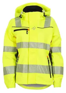 BS Gj&#248;vik Softshelljakke, HiVis kl.3 Dame, Str. XS, Gul/Sort