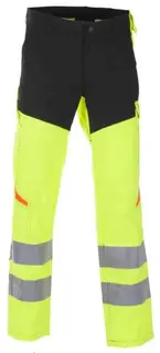 BS Bergset Arbeidsbukse, HiVis kl.2 Unisex, Str. 68, Gul/Sort