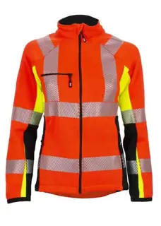 BS Gj&#248;vik Fleecejakke, HiVis kl.2 Dame, Str. XS, R&#248;d/Sort