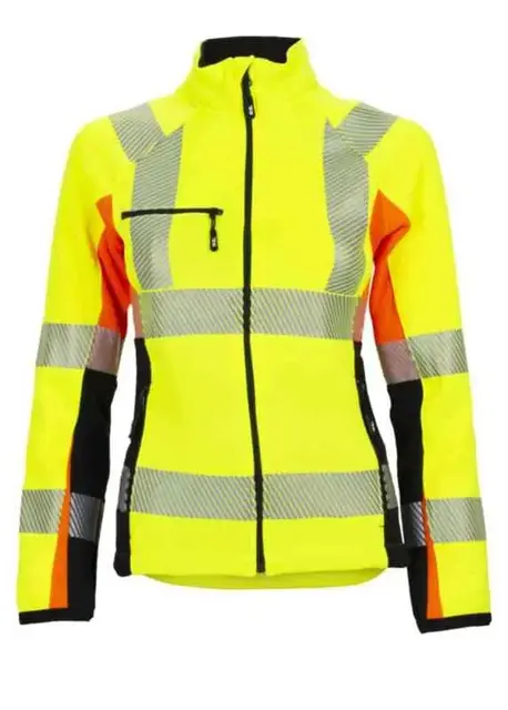 BS Gjøvik Fleecejakke, HiVis kl.2 Dame, Str. XS, Gul/Sort 