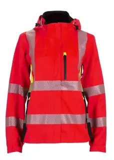 BS Gj&#248;vik Skalljakke, HiVis kl.3 Dame, Str. XS, R&#248;d/Sort