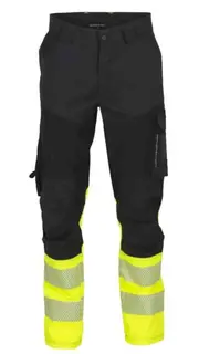 BS Gj&#248;vik Stretch Servicebukse, kl.1 Unisex, Str. 44, Sort/Gul, HiVis