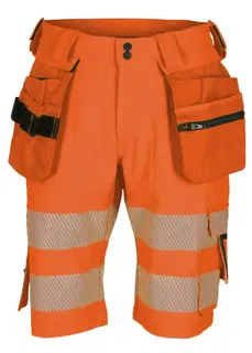 BS Lillehammer Arbeidsshorts, kl.1 Unisex, Str. C52, Oransje/Sort, HiVis