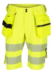 BS Lillehammer Arbeidsshorts, kl.1 Unisex, Str. C44, Gul/Sort, HiVis