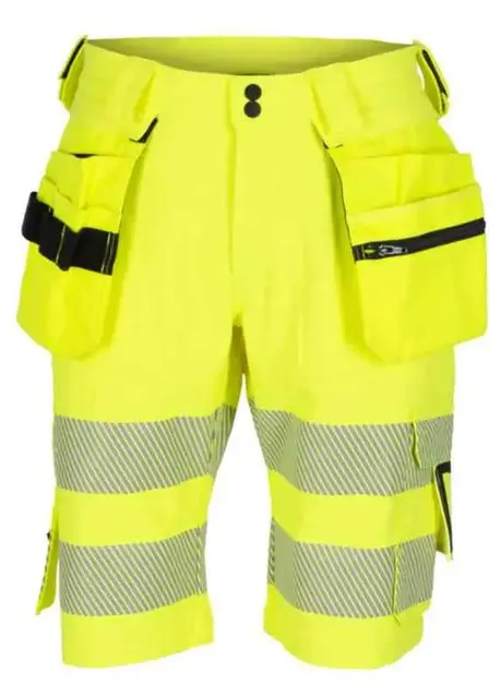 BS Lillehammer Arbeidsshorts, kl.1 Unisex, Str. C44, Gul/Sort, HiVis 