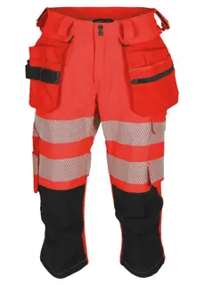 BS Lillehammer Piratbukse, HiVis kl.1 Unisex, Str. C44, R&#248;d/Sort