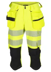 BS Lillehammer Piratbukse, HiVis kl.1 Unisex, Str. C44, Gul/Sort