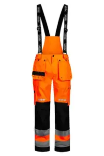 Lyngs&#248;e Fox Skallselebukse HiVis Unisex, Str. S, Oransje/Sort