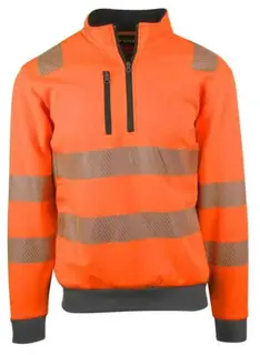 YOU Dalby zip Genser, HiVis kl.3 Mann, Str. S, Oransje