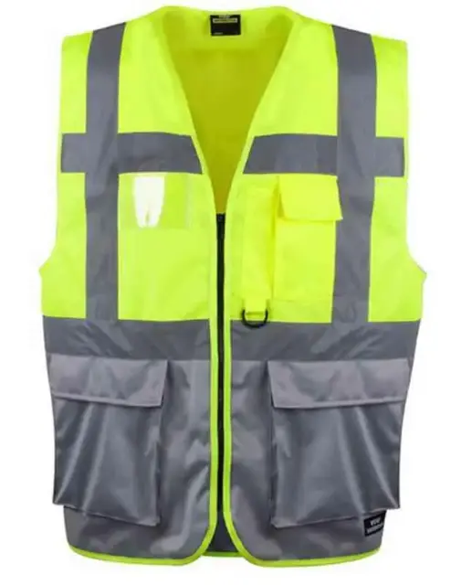 YOU Arvika Refleksvest, Hivis kl.1 Mann, Str. S, Gul/Grå 