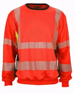 BS Gjøvik Collegegenser, HiVis kl.3 Unisex, Str. L, Rød/Sort