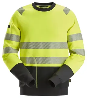 Snickers 2831 Collegegenser, HiVis kl.2 Mann, Str. S, HiVis Gul/Sort