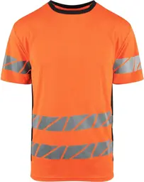 YOU Farum T-skjorte, HiVis kl.2 Str. S, Oransje/Sort