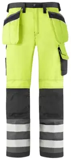 Snickers 3233 H&#229;ndverksbukse, HiVis kl.2 Unisex, Str. 44, Gul