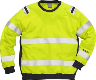 Fristads 7076 Genser, HiVis kl.3 Mann, Str. XS, Gul/Marine