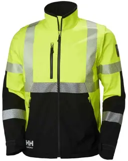 HH ICU Softshelljakke, HiVis kl.3 Unisex, Str. (US/ CA): S, Gul/koksgr&#229;