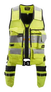 Snickers 4230 Håndverksvest, HiVis kl.1 Unisex, Str. (US/ CA): XS, HiVis Gul