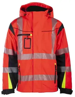 BS Halten Extreme Skalljakke, HiVis kl.3 Unisex, Str. S, R&#248;d/Sort