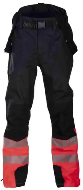 BS Halten Extreme Skallbukse, HiVis kl.1 Unisex, Str. M, Sort/Rød 