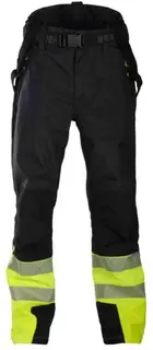 BS Halten Extreme Skallbukse, HiVis kl.1 Unisex, Str. S, Sort/Gul