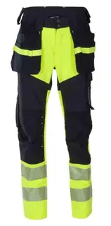 BS Lillehammer H&#229;ndverksbukse, kl.1 Dame, Str. C36, Gul/Sort, HiVis