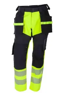 BS Lillehammer H&#229;ndverksbukse, kl.1 Unisex, Str. KB44, Gul/Sort, HiVis