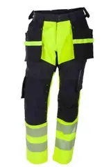 BS Lillehammer Håndverksbukse, kl.1 Unisex, Str. C58, Gul/Sort, HiVis