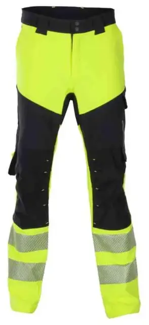 BS Lillehammer Arb.bukse, HiVis kl.1 Unisex, Str. KB44, Gul/Sort 