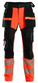 BS Lillehammer H&#229;ndverksbukse, kl.1 Unisex, Str. KB44, Oransje/Sort, HiVis