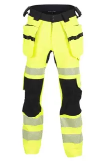 BS Lillehammer 2.0 Arb.bukse, HiVis kl.2 Unisex, Str. KB54, Sort/Gul