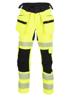 BS Lillehammer H&#229;ndverksbukse, kl.2 Dame, Str. 36, Sort/Gul, HiVis