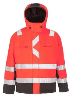 Strakofa Synlig+ Vinterjakke, HiVis kl 2 Str. (US/ CA): XXXL, R&#248;d/Sort