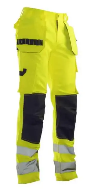 Jobman 2377 Håndverksbukse, kl.2 Str. D120, Gul/Sort, HiVis 