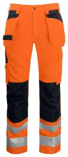 Jobman 2377 H&#229;ndverksbukse, kl.2 Str. C42, Oransje/Sort, HiVis