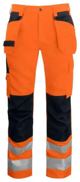 Jobman 2377 Håndverksbukse, kl.2 Str. D108, Oransje/Sort, HiVis 