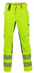 BS Gj&#248;vik Arbeidsbukse, HiVis kl.2 Unisex, Str. C44, Gul/Sort