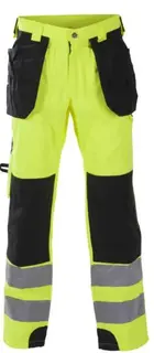 BS Dokka H&#229;ndverksbukse, HiVis kl.2 Unisex, Str. C44, Gul/Sort