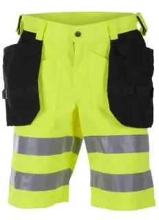 BS Dokka Arbeidsshorts, HiVis kl.2 Unisex, Str. 46, Gul/Sort