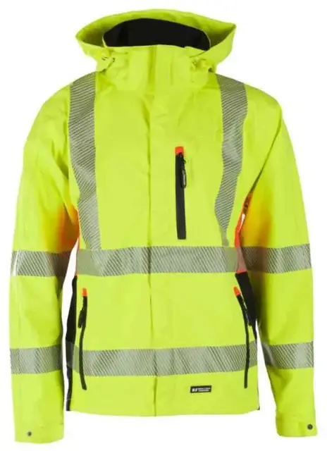 BS Gjøvik Skalljakke, HiVis kl.3 Unisex, Str. S, Gul/Sort 