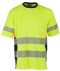 BS Gjøvik T-skjorte, HiVis kl.3 Unisex, Str. XL, Gul/Sort