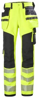 HH ICU H&#229;ndverksbukse, HiVis kl.2 Mann, Str. D104, Gul/Sort