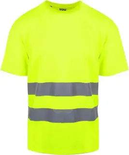 YOU Sm&#248;gen T-skjorte, HiVis kl.2 Mann, Str. 3XL, Gul